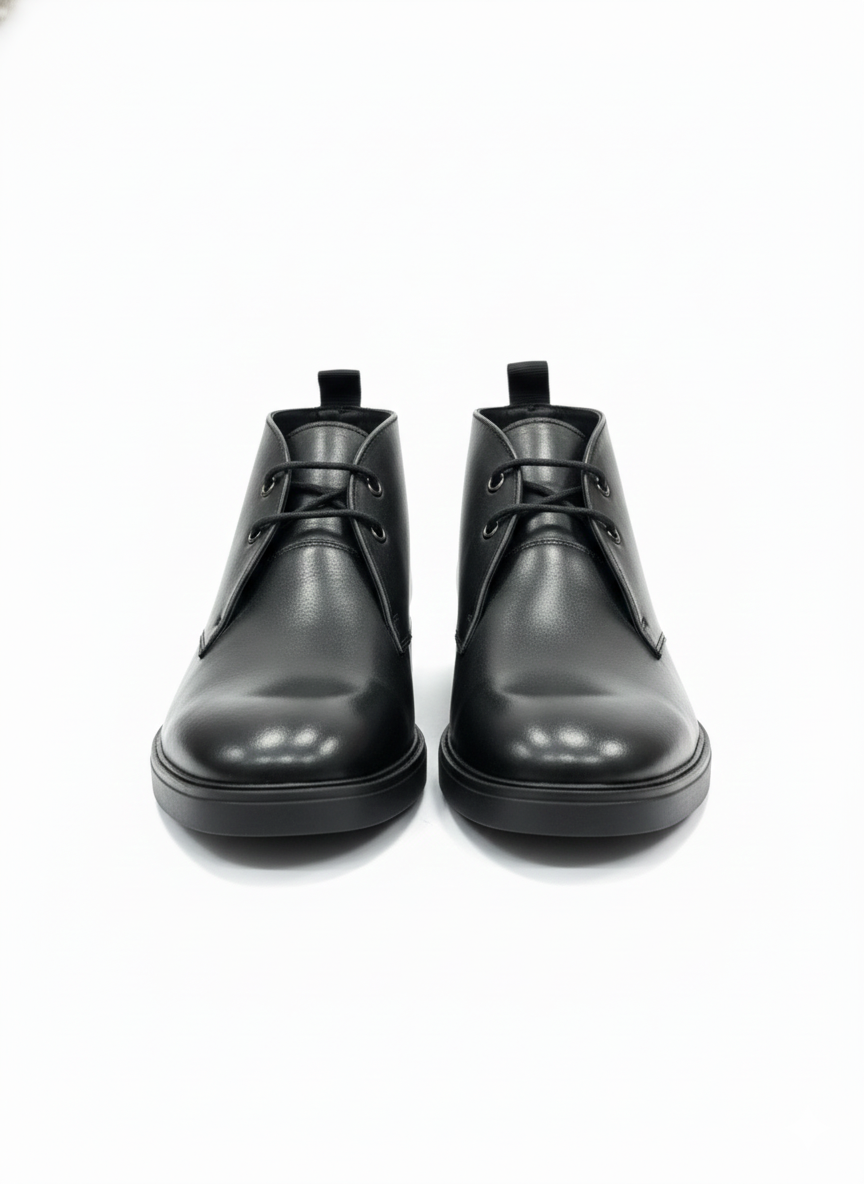 MEN’S BLACK LEATHER LACE-UP ANKLE BOOTS – CLASSIC FORMAL & SMART CASUAL BOOTS