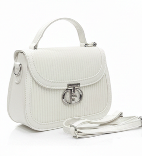 ELEGANT WHITE MINI STRUCTURED SHOULDER HANDBAG FOR WOMEN