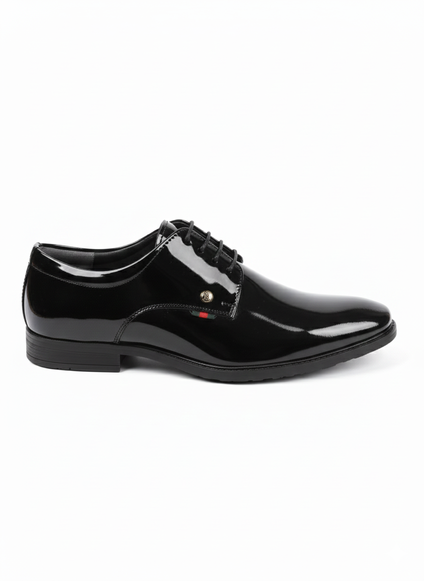 CLASSIC BLACK PATENT LEATHER FORMAL SHOES FOR MEN