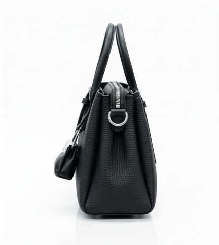 PREMIUM BLACK LEATHER TOTE HANDBAG FOR WOMEN