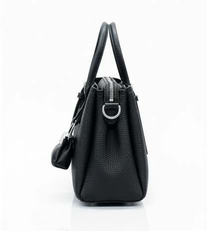 PREMIUM BLACK LEATHER TOTE HANDBAG FOR WOMEN