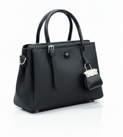 PREMIUM BLACK LEATHER TOTE HANDBAG FOR WOMEN