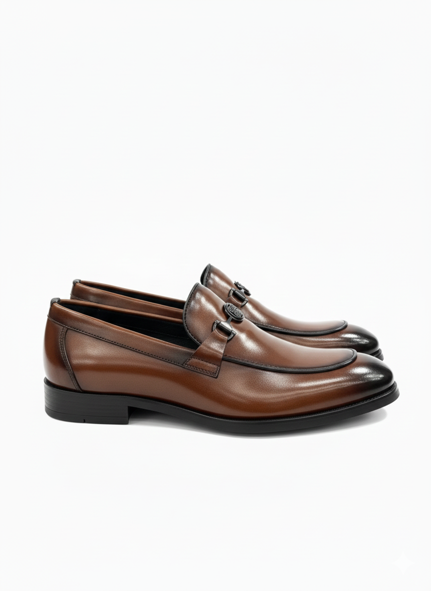 PREMIUM BROWN LEATHER FORMAL LOAFERS FOR MEN