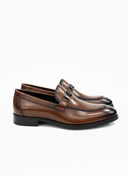 PREMIUM BROWN LEATHER FORMAL LOAFERS FOR MEN