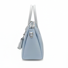 ELEGANT LIGHT BLUE LEATHER TOTE HANDBAG FOR WOMEN