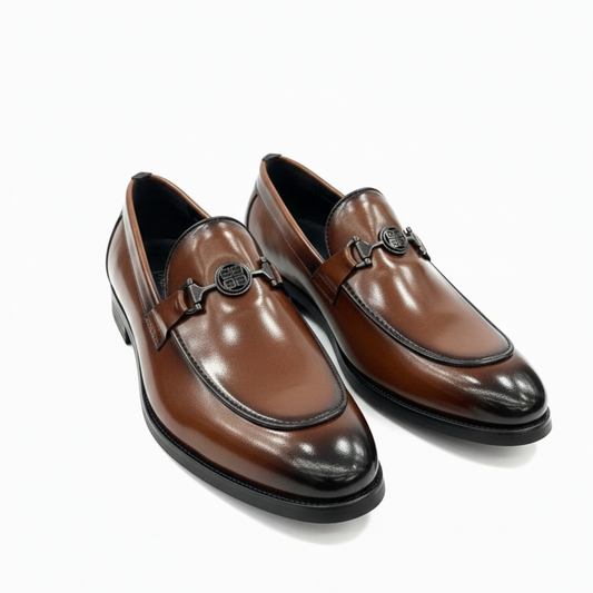 PREMIUM BROWN LEATHER FORMAL LOAFERS FOR MEN