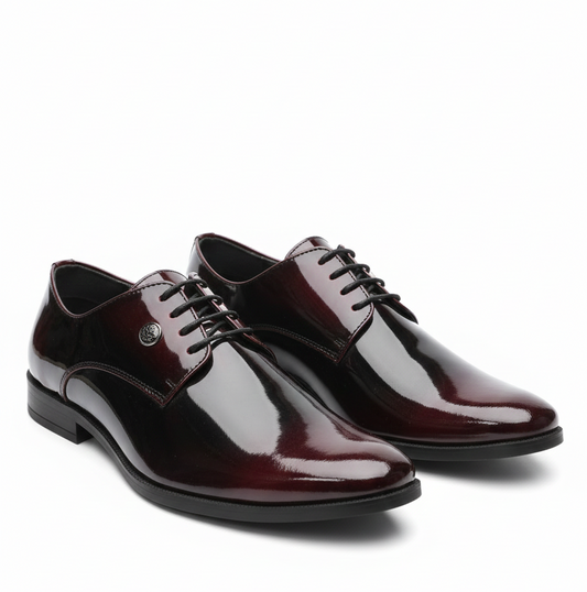 PREMIUM BURGUNDY PATENT LEATHER FORMAL SHOES FOR MEN