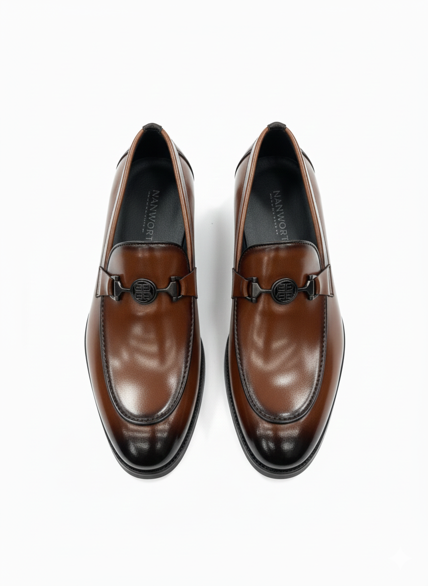 PREMIUM BROWN LEATHER FORMAL LOAFERS FOR MEN