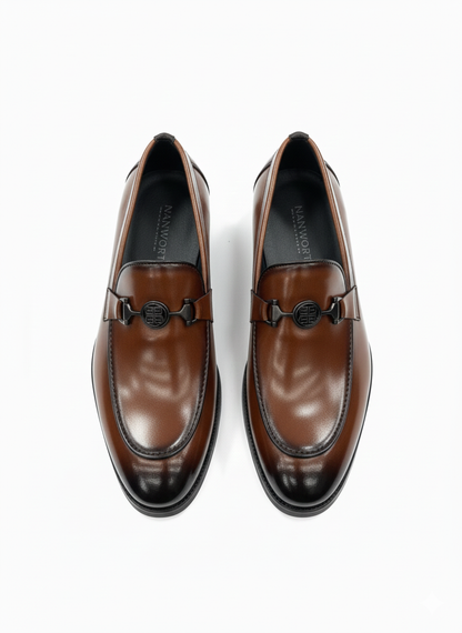 PREMIUM BROWN LEATHER FORMAL LOAFERS FOR MEN