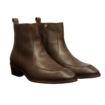 TAPPER NOSE SHEET SOLE BROWN CUBAN HEEL LEATHER CHELSEA