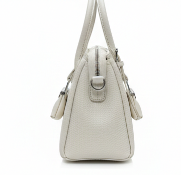 CLASSIC WHITE LEATHER TOTE HANDBAG FOR WOMEN