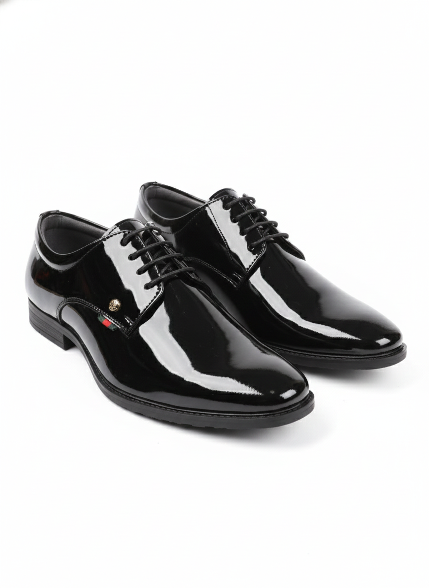 CLASSIC BLACK PATENT LEATHER FORMAL SHOES FOR MEN