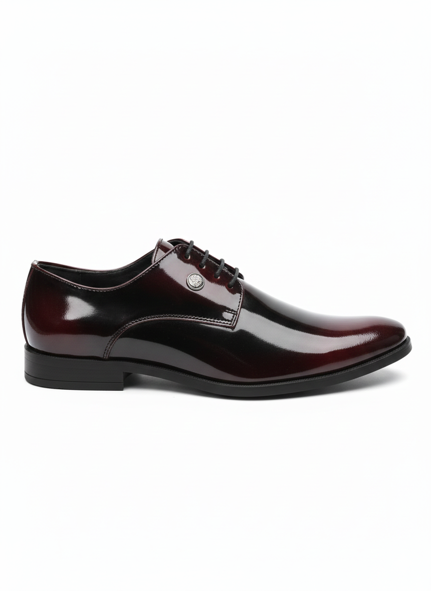 PREMIUM BURGUNDY PATENT LEATHER FORMAL SHOES FOR MEN