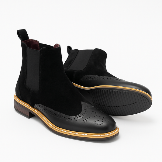 MERCY BROGUE WITH SUEDE CHELSEA BOOTS