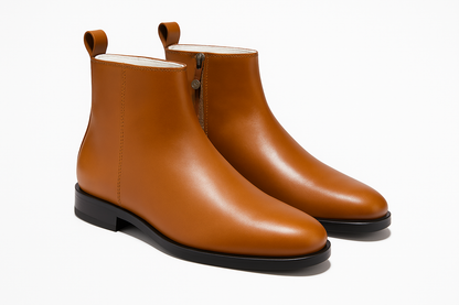 MERCY LEATHER CHELSEA BOOTS IN TAN COLOR