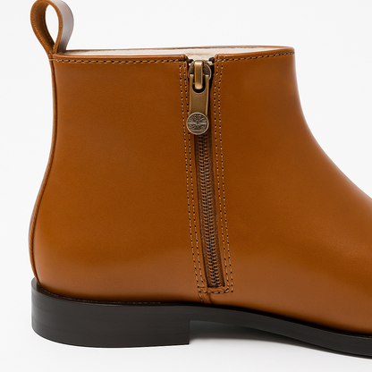 MERCY LEATHER CHELSEA BOOTS IN TAN COLOR