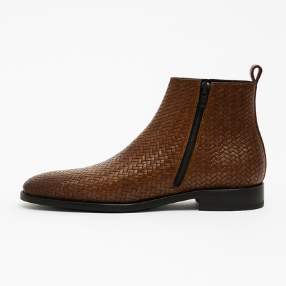 MERCY CROCK AND SNAKE LEATHER CHELSEA BOOTS
