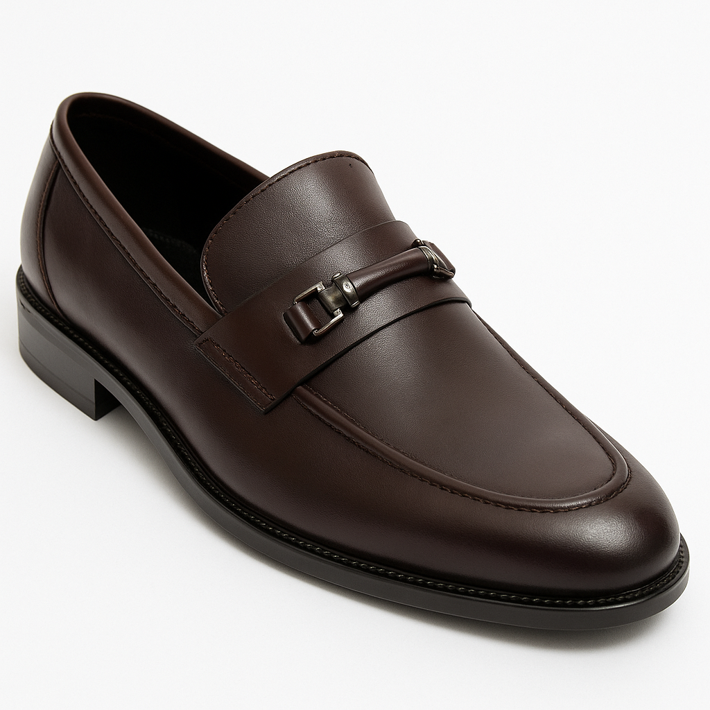 MERCY WOODEN SOLE PURE LEATHER PENNY LOAFERS