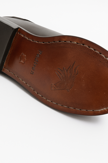 MERCY WOODEN SOLE PURE LEATHER PENNY LOAFERS
