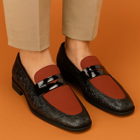 MERCY PATENT WITH SUEDE LEATHER PENNY LOAFER'S