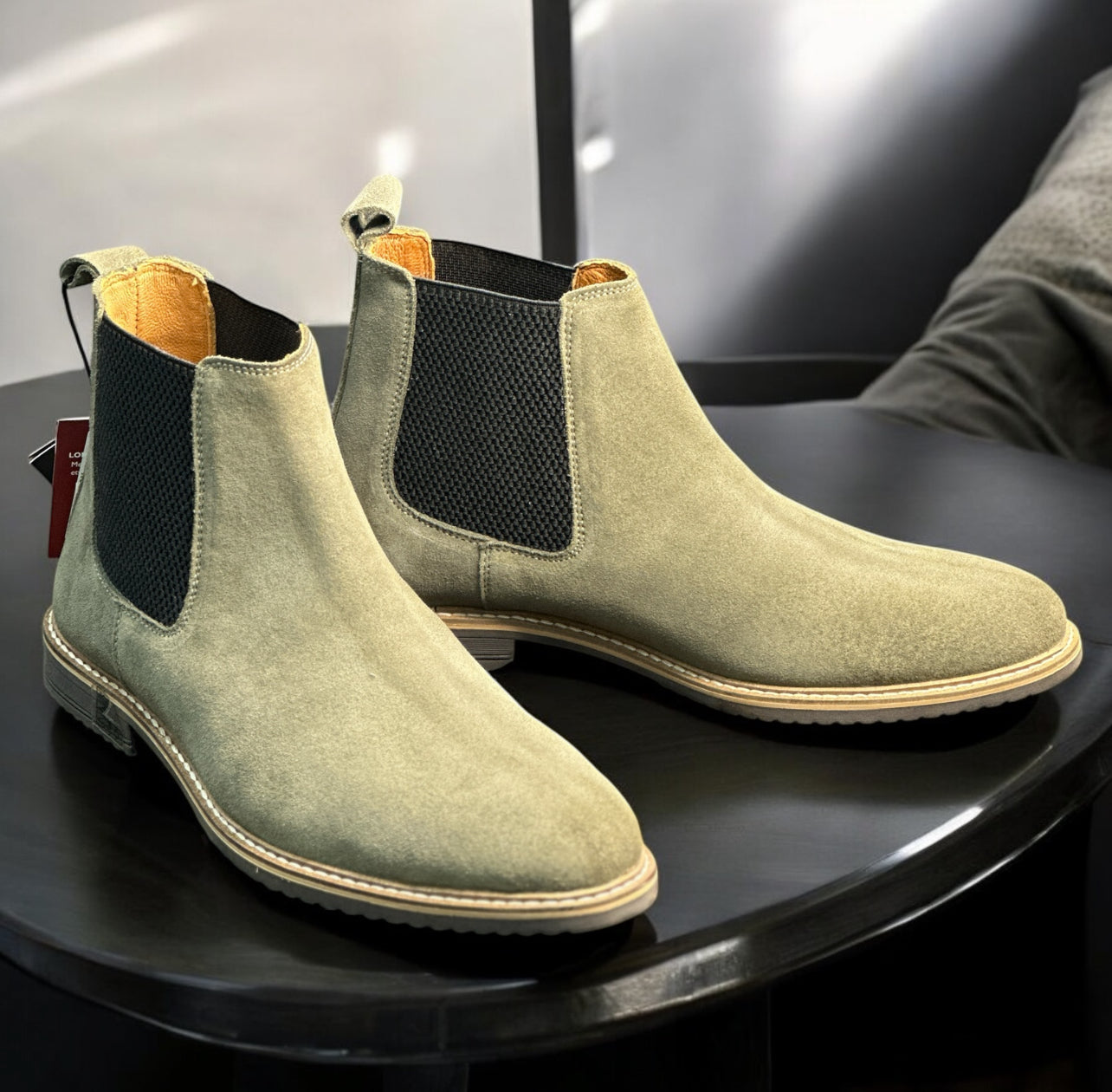 SUEDE LEATHER CHELSEA BOOTS WITH ELASTIC