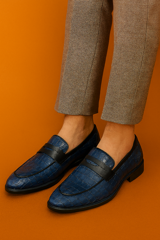 MERCY TEXTUED LEATHER PENNY LOAFER'S