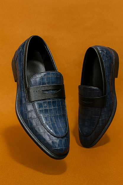 MERCY TEXTUED LEATHER PENNY LOAFER'S