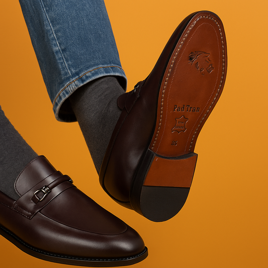 MERCY HEAVY WOODEN SOLE PURE LEATHER LOAFERS