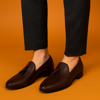 MERCY LEATHER LOAFERS WITH TESSEL