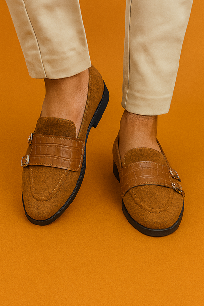 MERCY SUEDE MONKSTRAP IN BROWN COLOR