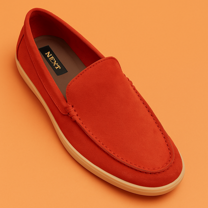 MERCY SUEDE LEATHER LOAFERS IN RED COLOR