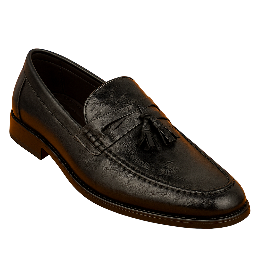 MERCY BLACK LOAFERS WITH TESSELS