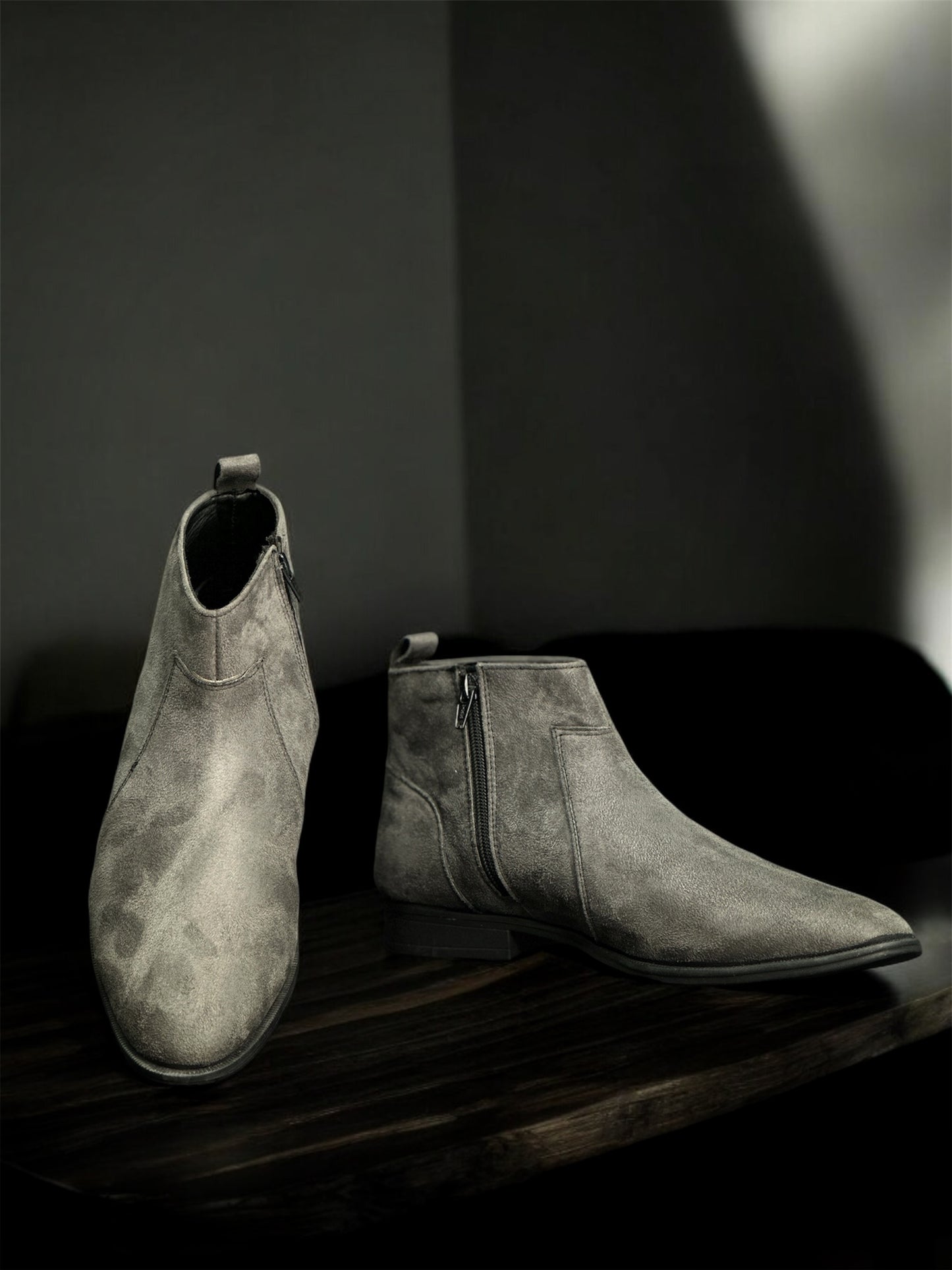 SUEDE LEATHER CHELSEA BOOTS WITH ZIP