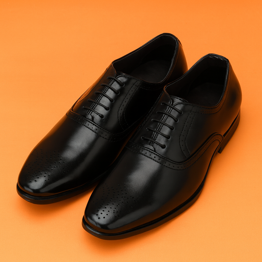 MERCY BLACK OXFORD BROGUE SHOES