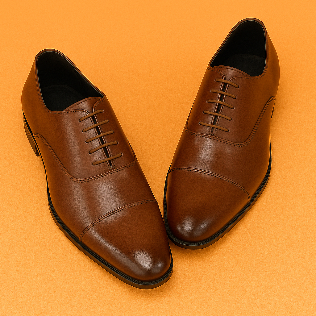 MERCY BROWN CAP-TOE OXFORD SHOES