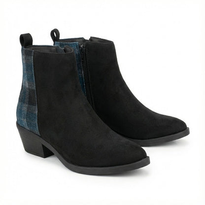 MINIMAL BLOCK-HEEL SUEDE LEATHER BOOTS