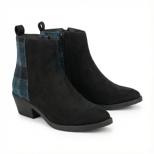 MINIMAL BLOCK-HEEL SUEDE LEATHER BOOTS