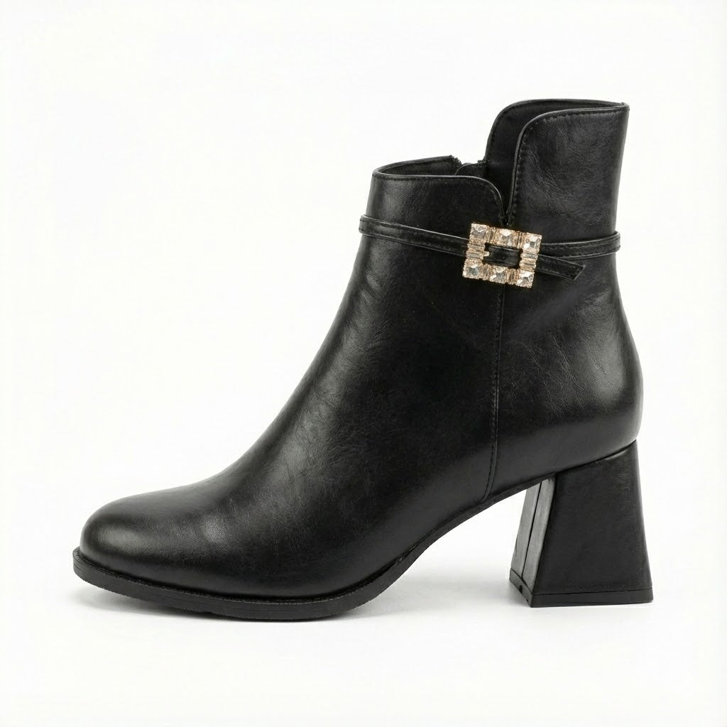 ROUND TOE BLOCK BLACK COLOR WOMEN’S CHELSEA