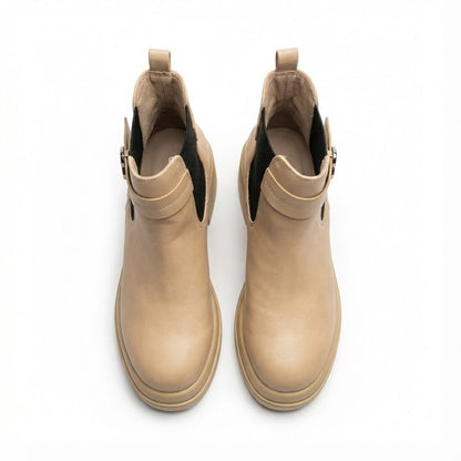 CHUNKY WOMEN’S LEATHER CHELSEA IN BEIGE COLOR