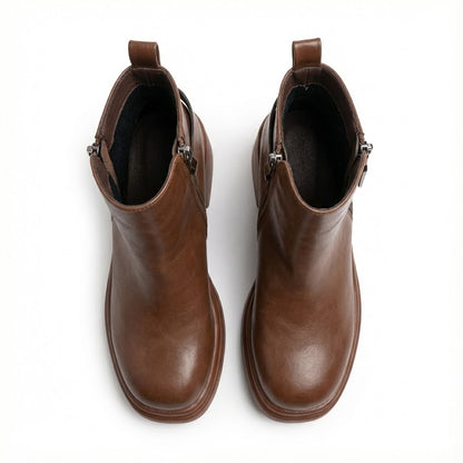 CHUNKY WOMEN’S LEATHER CHELSEA IN BROWN COLOR