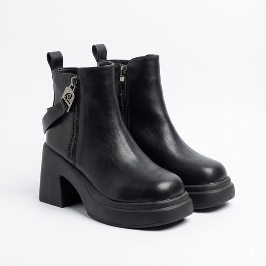 CHUNKY WOMEN’S LEATHER CHELSEA IN BLACK COLOR