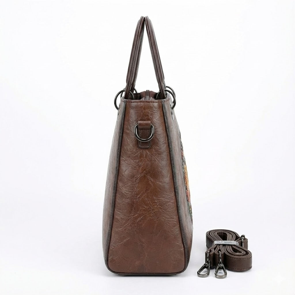 HANDCRAFTED VINTAGE ELEPHANT EMBOSSED TOTE BAG