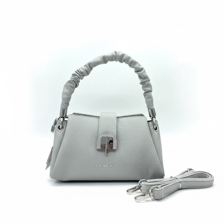 WOMEN’S LIGHT GREY HANDBAG WITH SLING STRAP