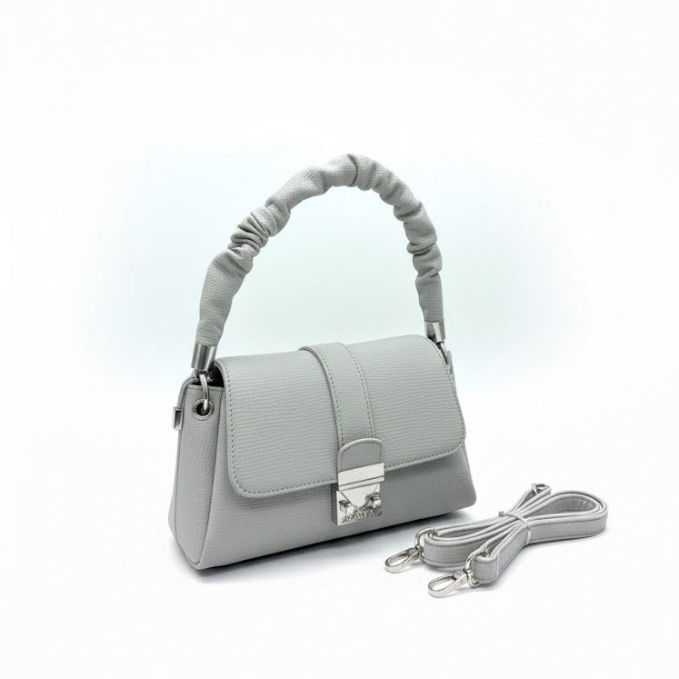 WOMEN’S LIGHT GREY HANDBAG WITH SLING STRAP