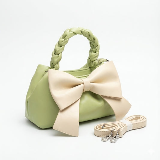 MINT GREEN & CREAM BOW MINI HANDBAG