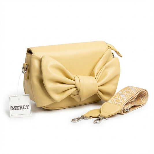 BUTTER YELLOW SIGNATURE BOW CROSSBODY BAG