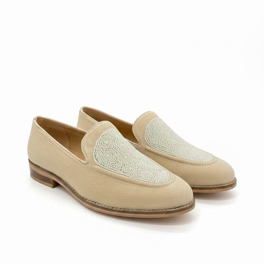MEN’S BEIGE FORMAL SLIP-ON LOAFER SHOES