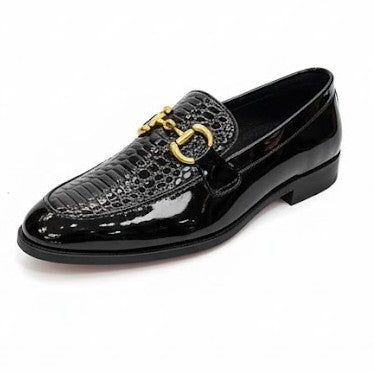 MEN’S BLACK PATENT LEATHER BIT LOAFERS