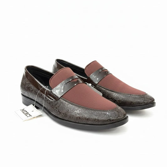 MEN’S BROWN & MAROON FORMAL SLIP-ON SHOES