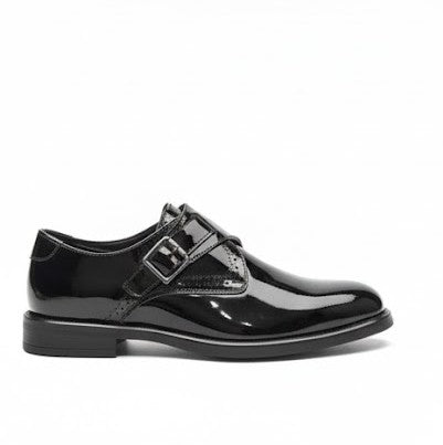 MEN’S BLACK PATENT LEATHER MONK STRAP SHOES